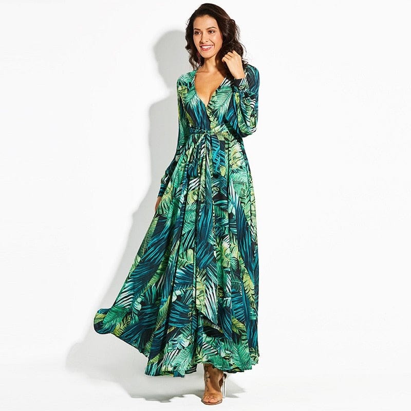Kimberly Long Sleeve Floral Dress - AMOROUSDRESS