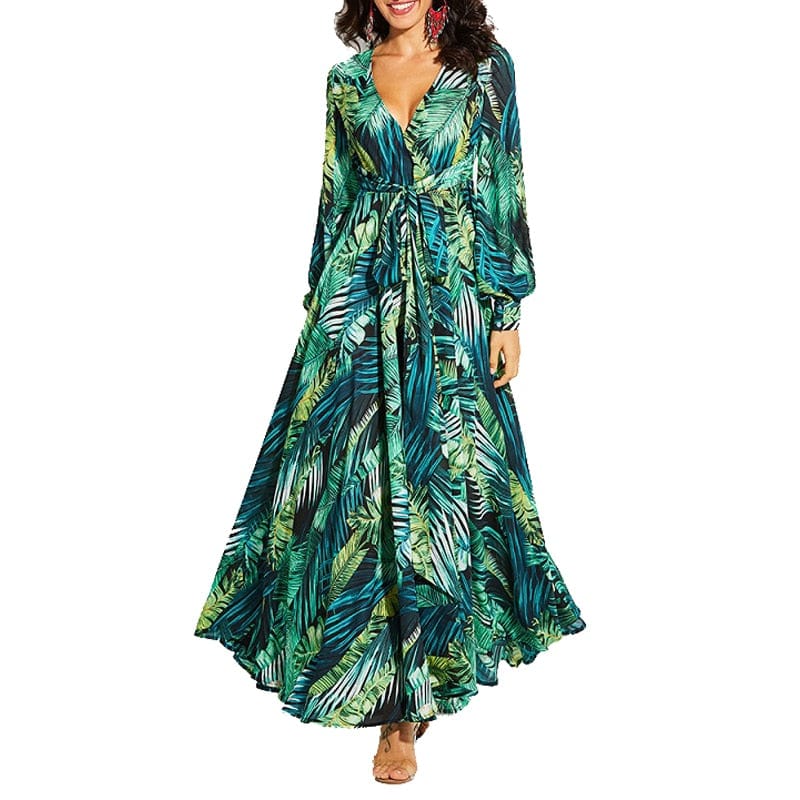 Kimberly Long Sleeve Floral Dress - AMOROUSDRESS