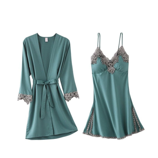 Julie Silk Lace Sleep Suits - AMOROUSDRESS
