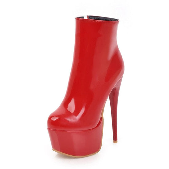 Cassie Leather Ankle Boots - AMOROUSDRESS
