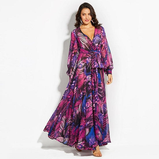 Kimberly Long Sleeve Floral Dress - AMOROUSDRESS