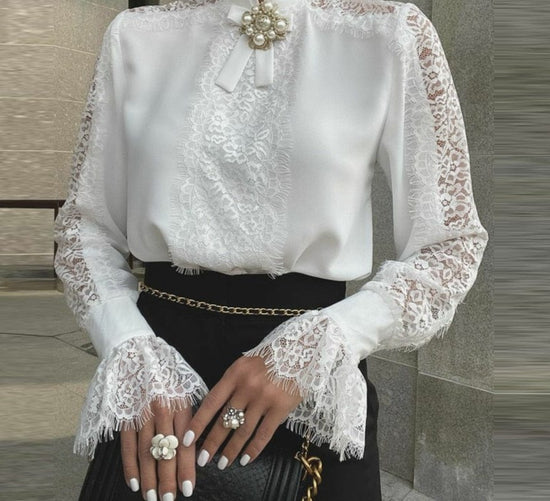 Elegant Lace Sleeve Blouse