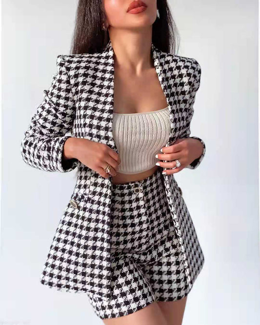 Vanity Tweed Plaid Set - AMOROUSDRESS