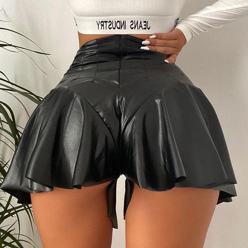 Sexy Peach Leather Skirt - AMOROUSDRESS