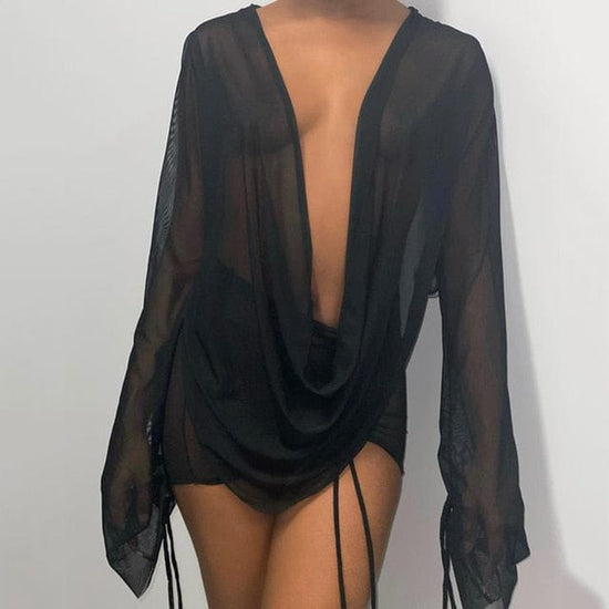 Farina Deep V-neck Dress