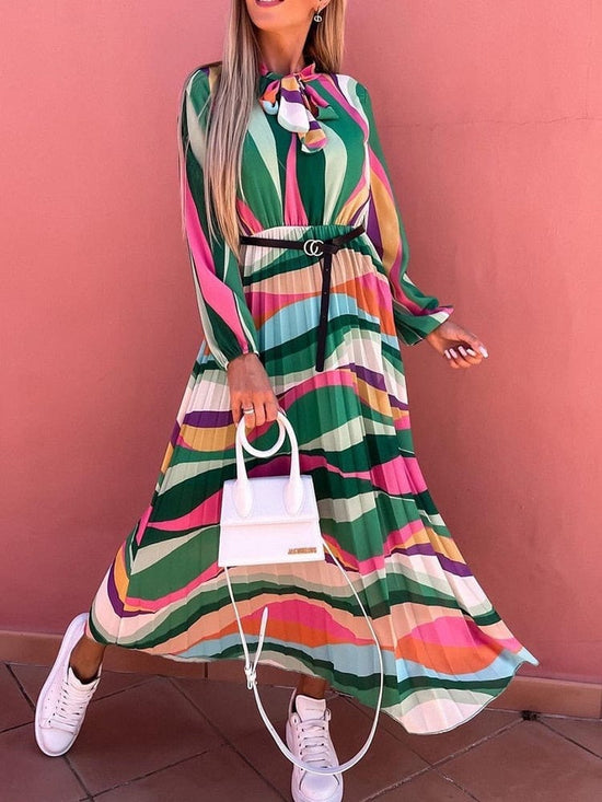 Elegant Pleated Summer Dress - AMOROUSDRESS
