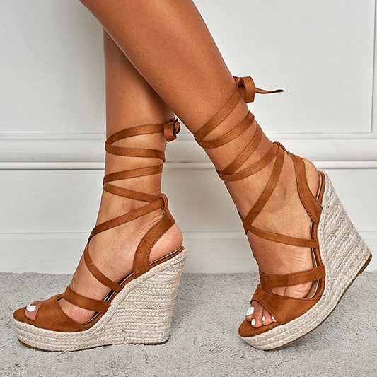 Gia Lace-Up Wedges - AMOROUSDRESS