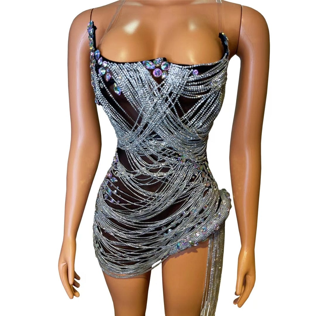Luxxe Diamond Fringe Dress