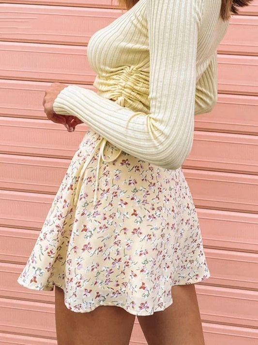 Dearest Floral Mini Skirt - AMOROUSDRESS