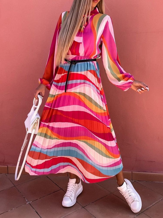 Elegant Pleated Summer Dress - AMOROUSDRESS