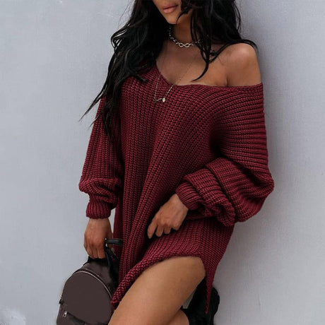 Laura Knitted Sweater Dress - AMOROUSDRESS