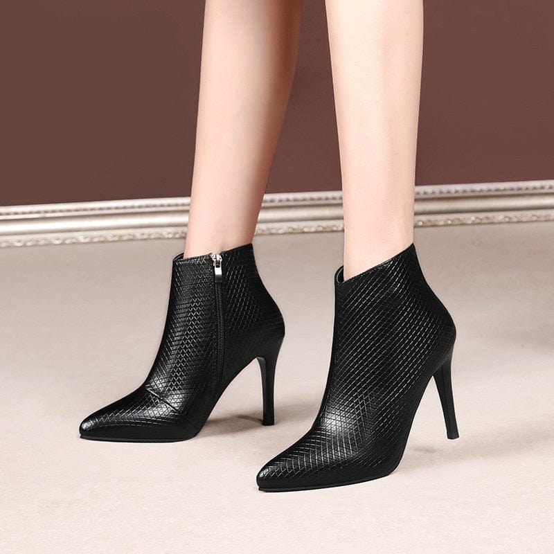 Luxury Leather Pointed Toe High Heels - AMOROUSDRESS