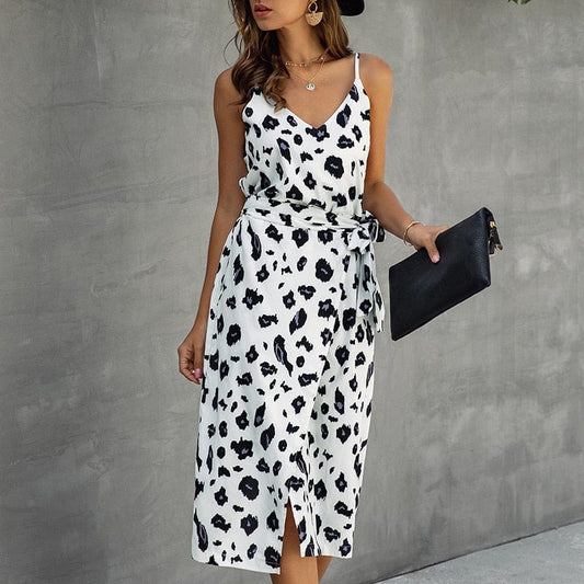 Leopard Sweet Split Dress