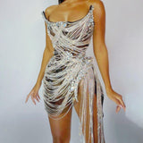 Luxxe Diamond Fringe Dress