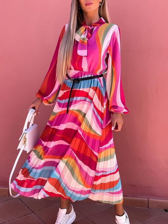 Elegant Pleated Summer Dress - AMOROUSDRESS