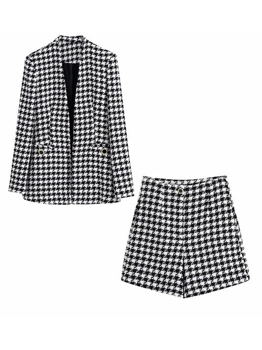 Vanity Tweed Plaid Set - AMOROUSDRESS