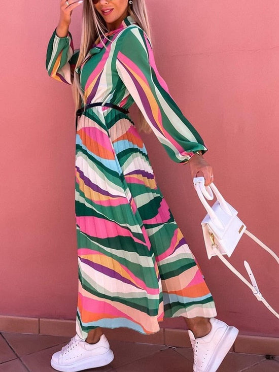 Elegant Pleated Summer Dress - AMOROUSDRESS