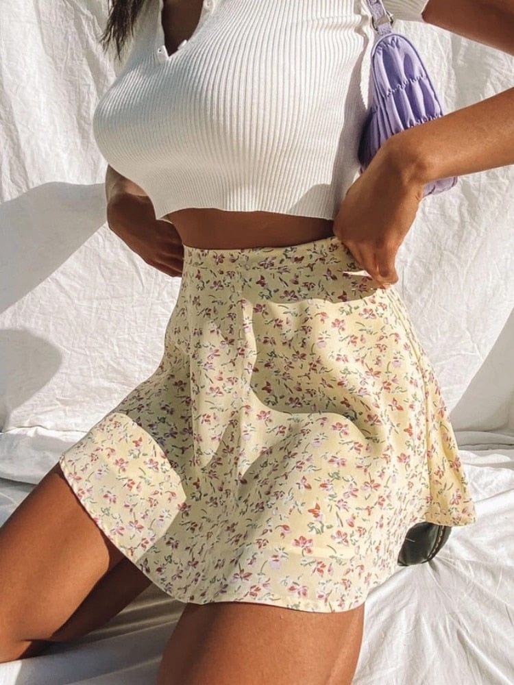 Dearest Floral Mini Skirt - AMOROUSDRESS