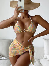 Malibu Ruffled Bikini set (3Pcs) - AMOROUSDRESS