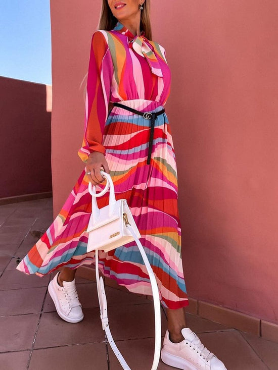 Elegant Pleated Summer Dress - AMOROUSDRESS
