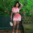 Mindy Pink Skirt Set - AMOROUSDRESS