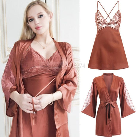 Everly Lace Robe Set - AMOROUSDRESS