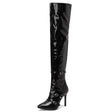 Donna Leather Over The Knee Boots - AMOROUSDRESS