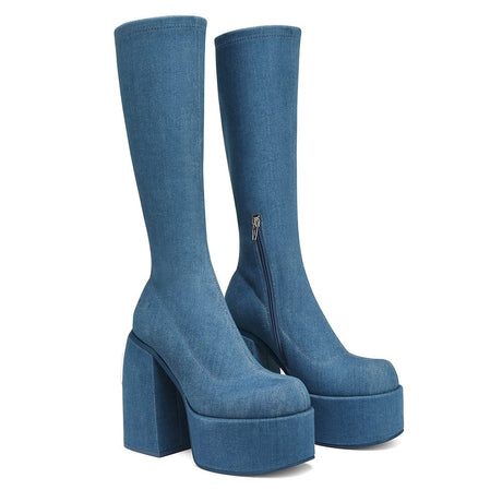 Denim Y2K High Heels Boots - AMOROUSDRESS