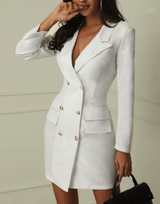 Elegant Button Up Dress Suit - AMOROUSDRESS