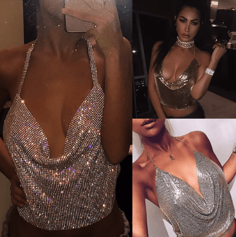 Elegant Sequined Sexy Club Top - AMOROUSDRESS