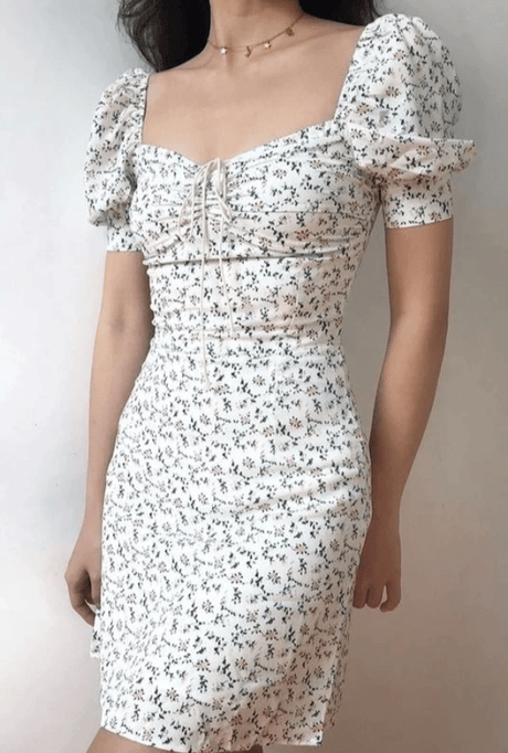 Lovely Puff Sleeve Sundress - AMOROUSDRESS