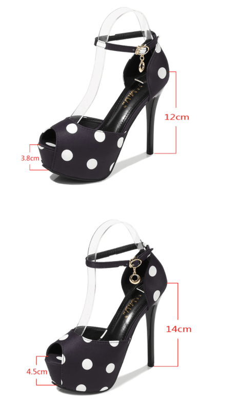 Silk Polk a Dot High Heel Pumps - AMOROUSDRESS