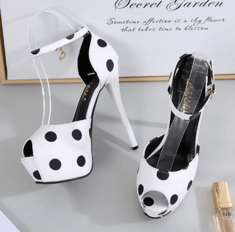 Silk Polk a Dot High Heel Pumps - AMOROUSDRESS