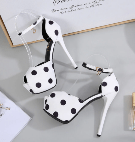 Silk Polk a Dot High Heel Pumps - AMOROUSDRESS