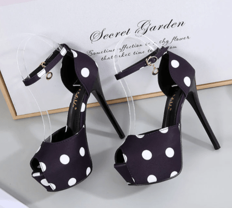 Silk Polk a Dot High Heel Pumps - AMOROUSDRESS