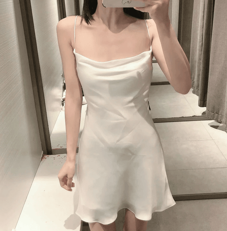 Sweet Chic Satin Dress - AMOROUSDRESS