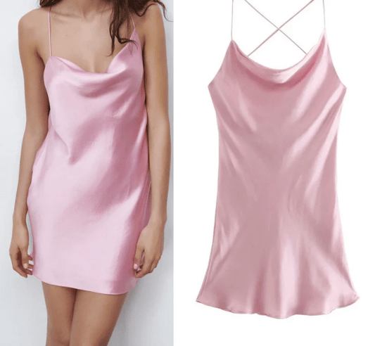 Sweet Chic Satin Dress - AMOROUSDRESS