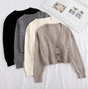 Short Knitted Button Cardigan - AMOROUSDRESS