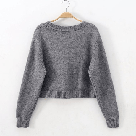 Short Knitted Button Cardigan - AMOROUSDRESS