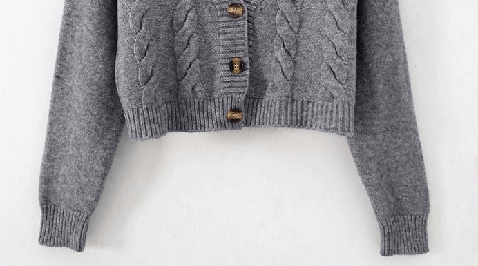 Short Knitted Button Cardigan - AMOROUSDRESS