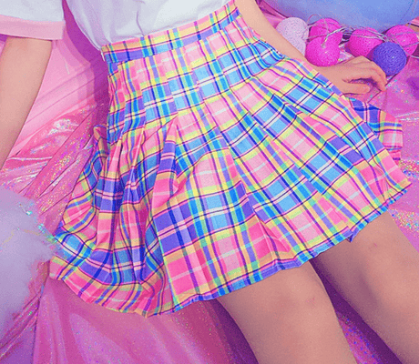 Cute Pink Plaid Skirt - AMOROUSDRESS