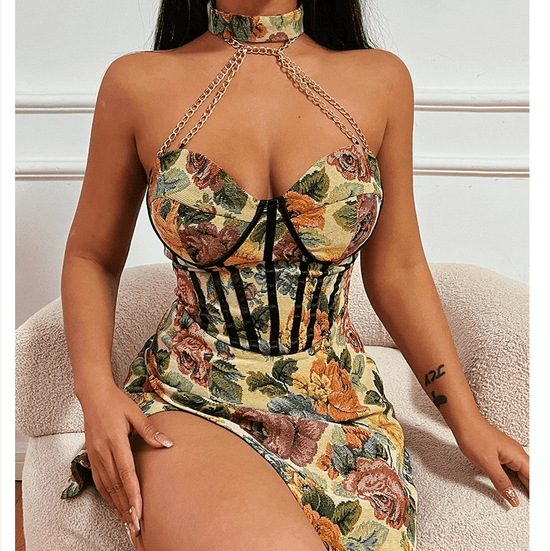 Amore Halter Chain Dress - AMOROUSDRESS
