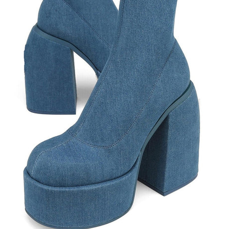 Denim Y2K High Heels Boots - AMOROUSDRESS