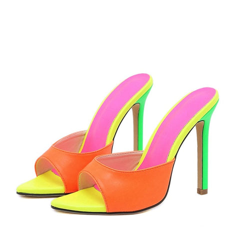 Lola Neon Mix Heels - AMOROUSDRESS