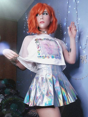 Pleated Cute High Waist Mini Skirt - AMOROUSDRESS