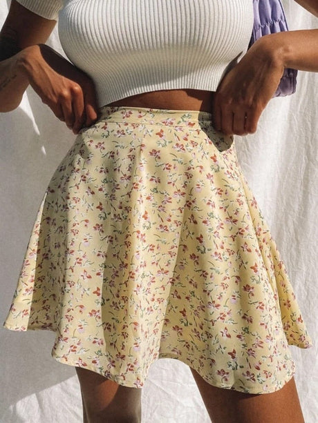 Dearest Floral Mini Skirt - AMOROUSDRESS