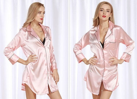 Romantic Silk Sleepwear Shirt - AMOROUSDRESS