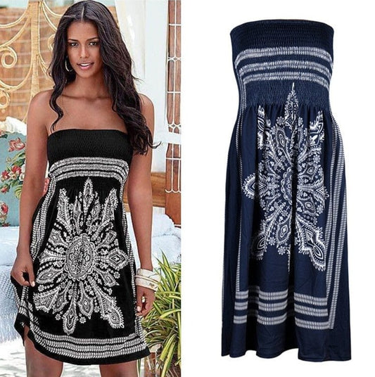 Jara Strapless Bohemian Dress