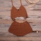 Sweet Knitted Crochet Swimsuit - AMOROUSDRESS