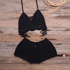 Sweet Knitted Crochet Swimsuit - AMOROUSDRESS